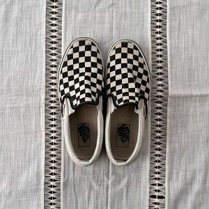 Checkered slip on vans